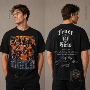 Indiana Fever T-Shirt - graphic with two players and 'WE RUN INDY'