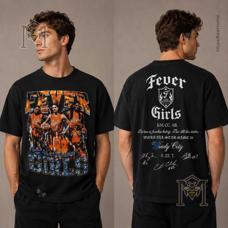 Indiana Fever T-Shirt - graphic with two players and 'WE RUN INDY'