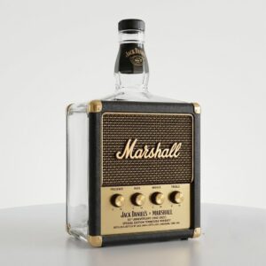 Jack Daniel's Marshall 65th Anniversary Whiskey Bottle Collector Edition - close-up of top and right side