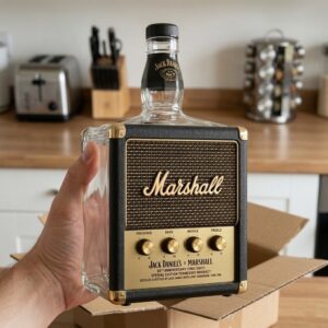 Jack Daniel's Marshall 65th Anniversary Whiskey Bottle Collector Edition - angled view showing controls