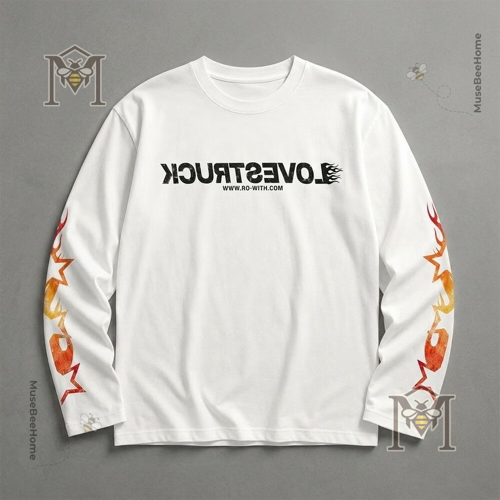 Jungkook ROWITH’s Bio Arlington Day 2 Long Sleeve T-Shirt - close-up on model's chest and sleeves