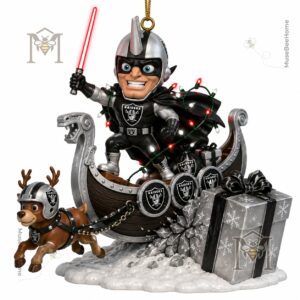 Las Vegas Raiders Mascot Christmas 2026 Ornament - close-up of mascot and title text
