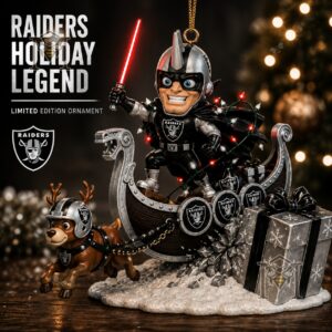 Las Vegas Raiders Mascot Christmas 2026 Ornament - full product with text overlay