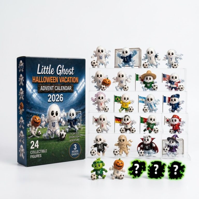 Little Ghost Halloween Vacation Advent Calendar 2026 Collectible Soccer Figures Mystery Box Toy Set - close