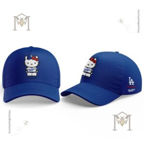 Los Angeles Dodgers Hello Kitty Hoodie 2026 - close-up of the front design with Hello Kitty and LA logo