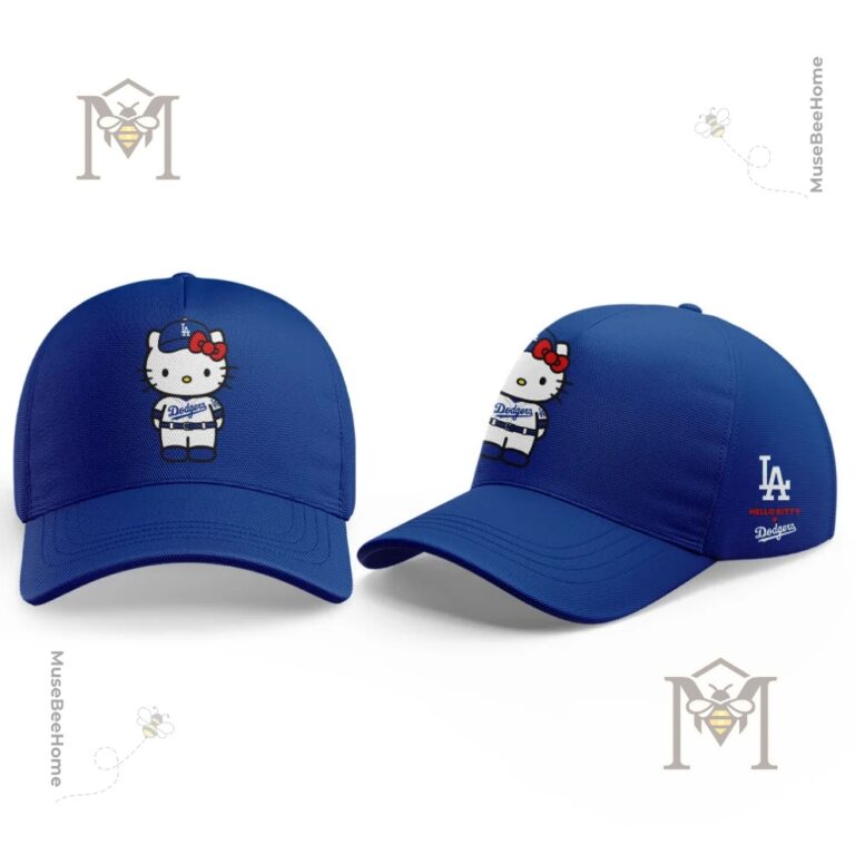 Los Angeles Dodgers Hello Kitty Hoodie 2026 - close-up of the front design with Hello Kitty and LA logo