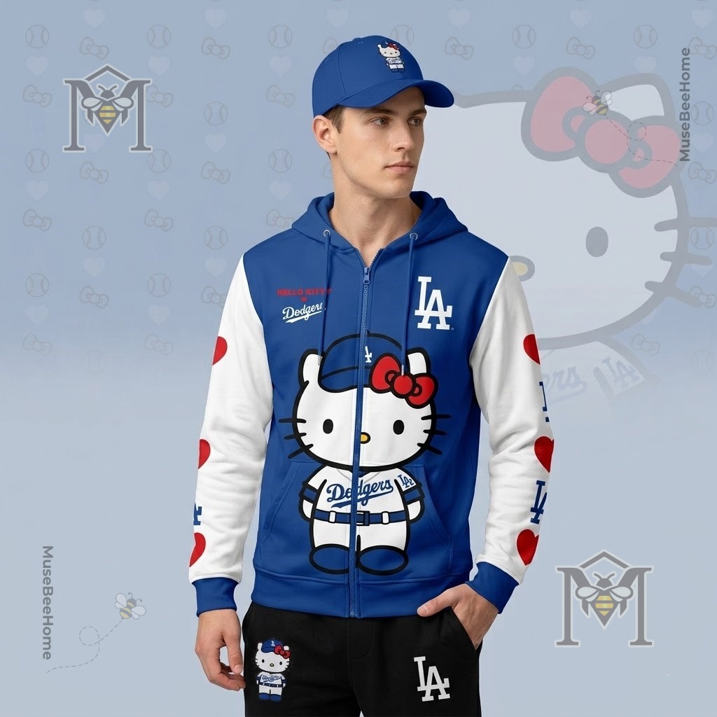 Los Angeles Dodgers Hello Kitty Hoodie 2026 - Musebee
