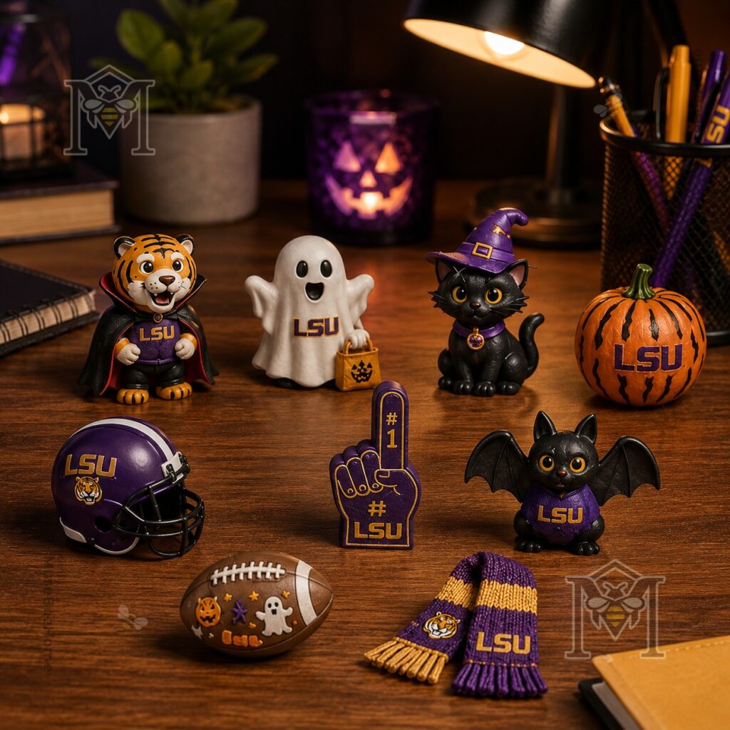 LSU Tigers Halloween Advent Calendar 2026 - top right close-up showing compartments 3-12