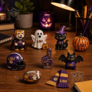 LSU Tigers Halloween Advent Calendar 2026 - top right close-up showing compartments 3-12