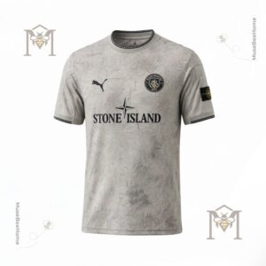 Manchester City Stone Island 2026/27 Kit Football Jersey - close-up showing Puma and Stone Island logos