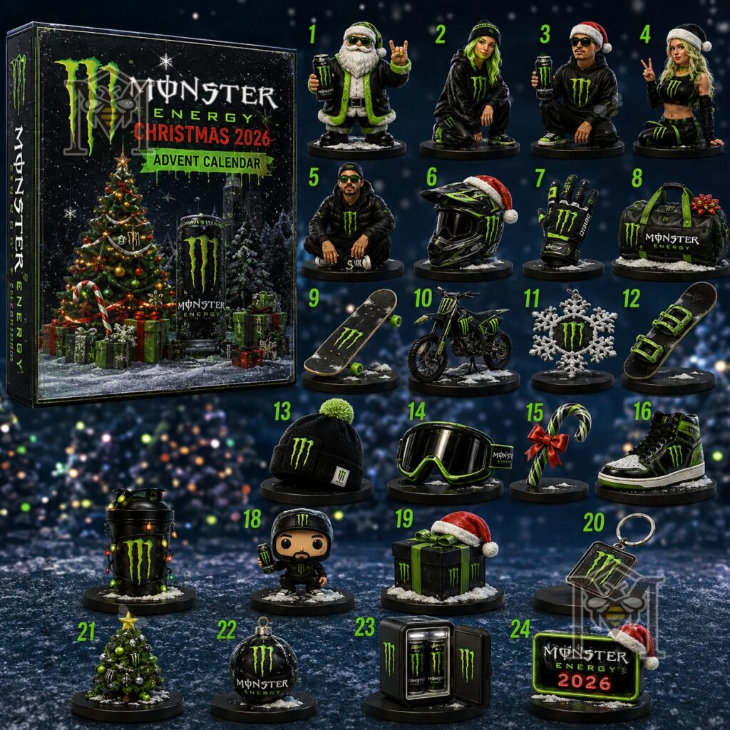 Monster Energy Christmas 2026 Advent Calendar - full set with box and all 24 items