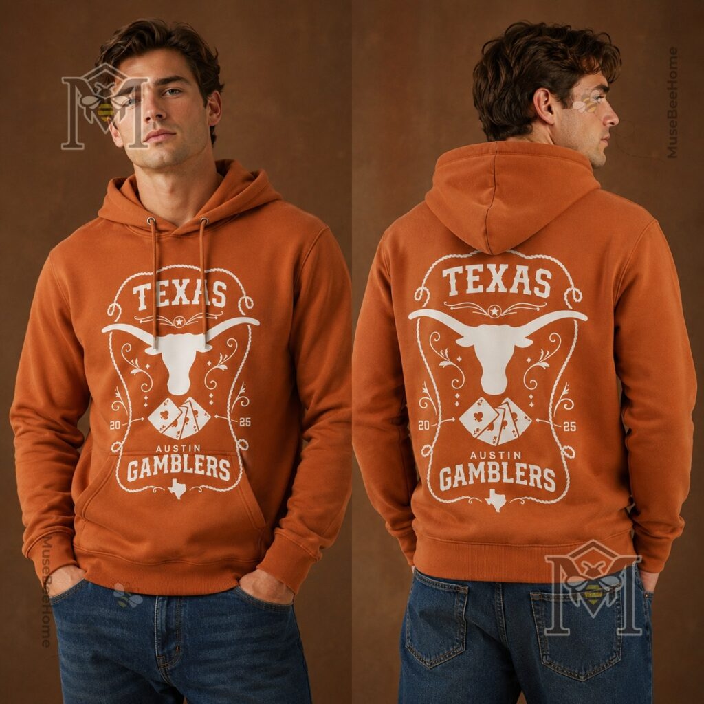 Nelly Cornell Haynes Jr x Texas Longhorns T-Shirt - close-up back view against blurred stadium background