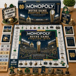 Notre Dame Fighting Irish Championship Anniversary Board Game - full game setup