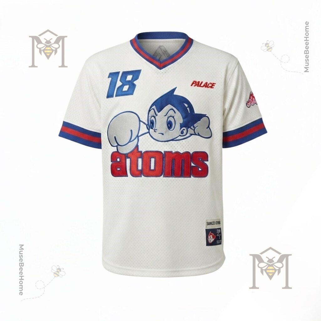 Palace Astro Boy Ebbets Field Flannels Sankei Atoms Baseball Jersey front close-up