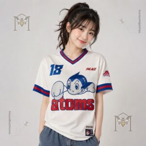 Palace Astro Boy Ebbets Field Flannels Sankei Atoms Baseball Jersey bottom hem and fabric