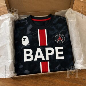 Paris Saint-Germain BAPE Collaboration Football Jersey - close-up of lower left