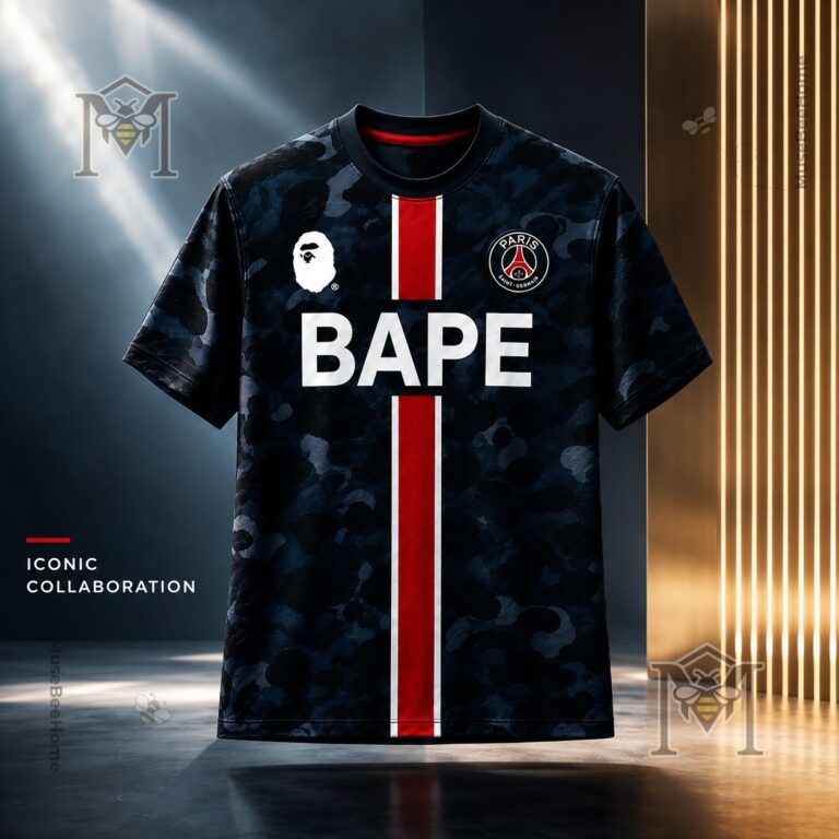 Paris Saint-Germain BAPE Collaboration Football Jersey - full front view