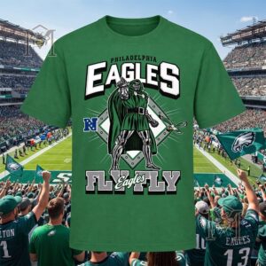 Philadelphia Eagles Doctor Doom Marvel T-Shirt - full front view at stadium