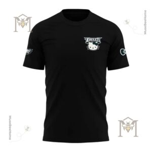 Philadelphia Eagles Hello Kitty Fan T-Shirt - close-up of front logo and left sleeve