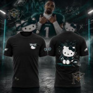 Philadelphia Eagles Hello Kitty Fan T-Shirt - front and back display