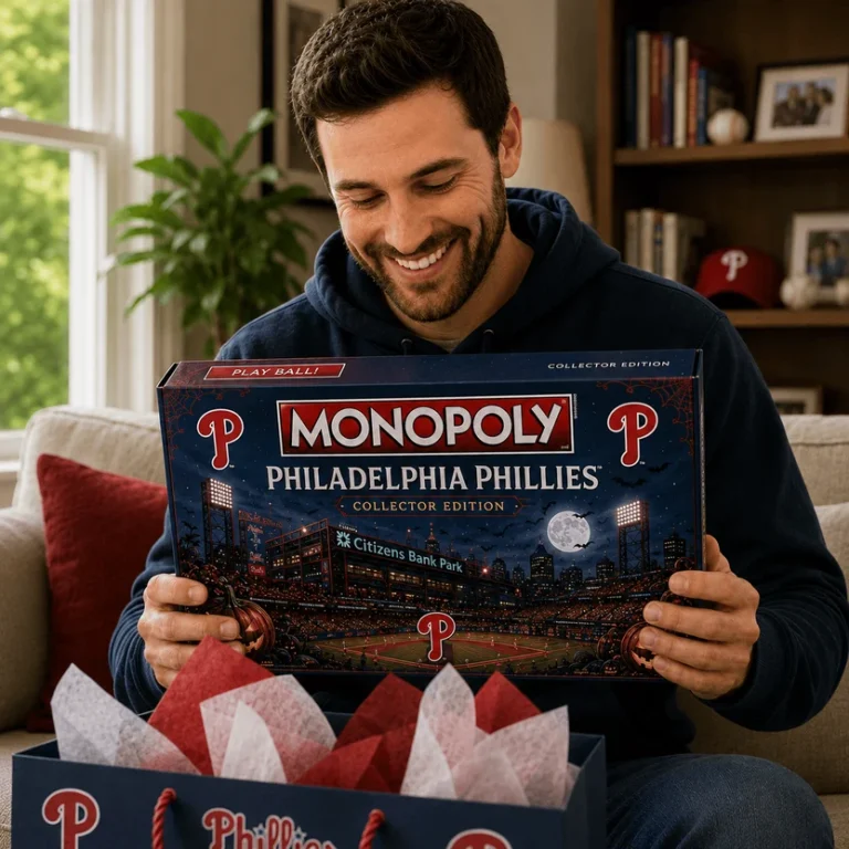 Philadelphia Phillies Halloween World Series Champions 2008 Monopoly Board Game - close up of game board and