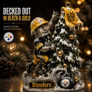 Pittsburgh Steelers Limited Edition Steely McBeam Christmas 2026 Ornament - full product view with text