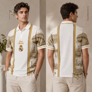 Real Madrid Heritage Toile de Jouy Polo - back view detail