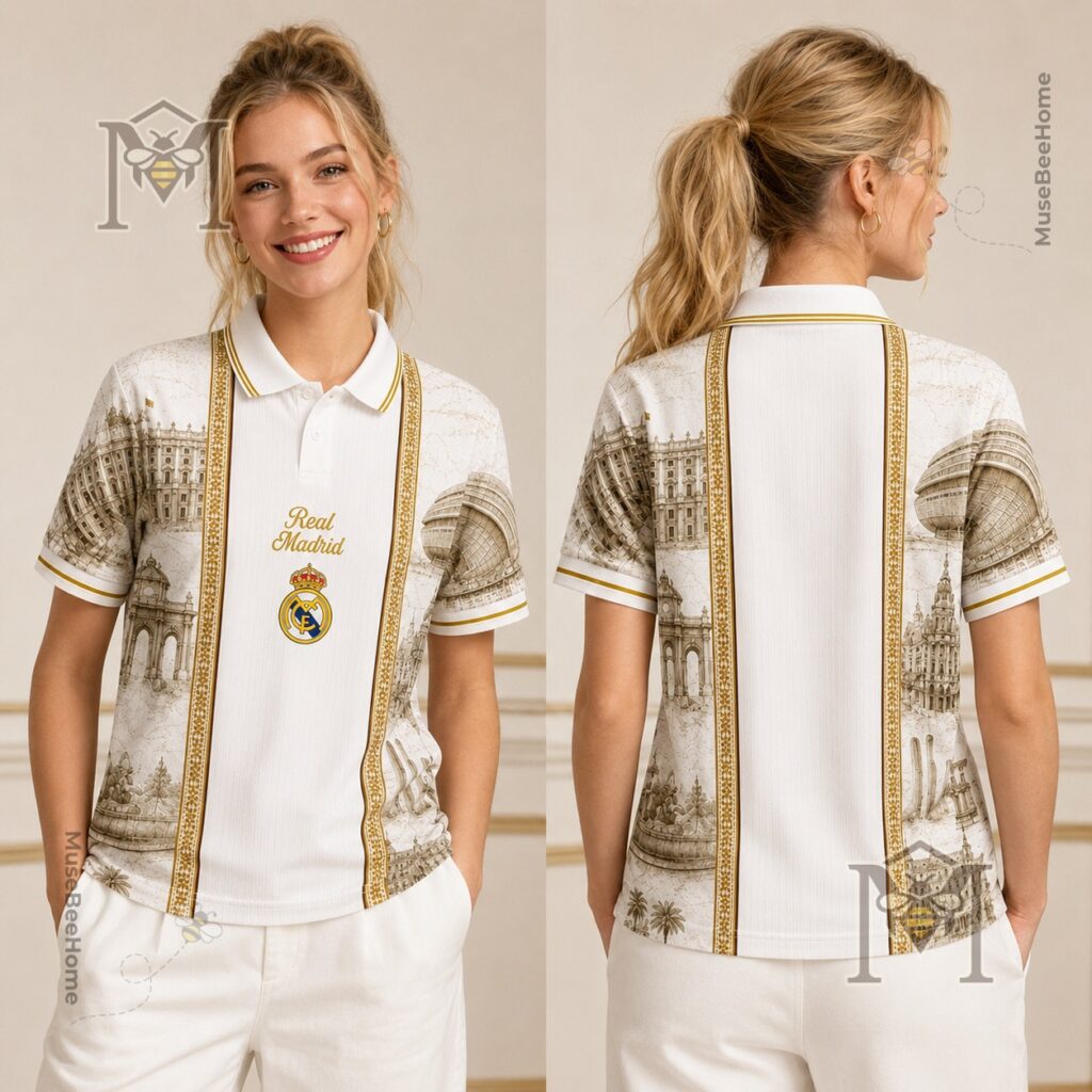 Real Madrid Heritage Toile de Jouy Polo - lower front view