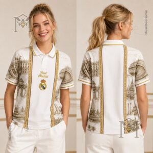 Real Madrid Heritage Toile de Jouy Polo - lower front view