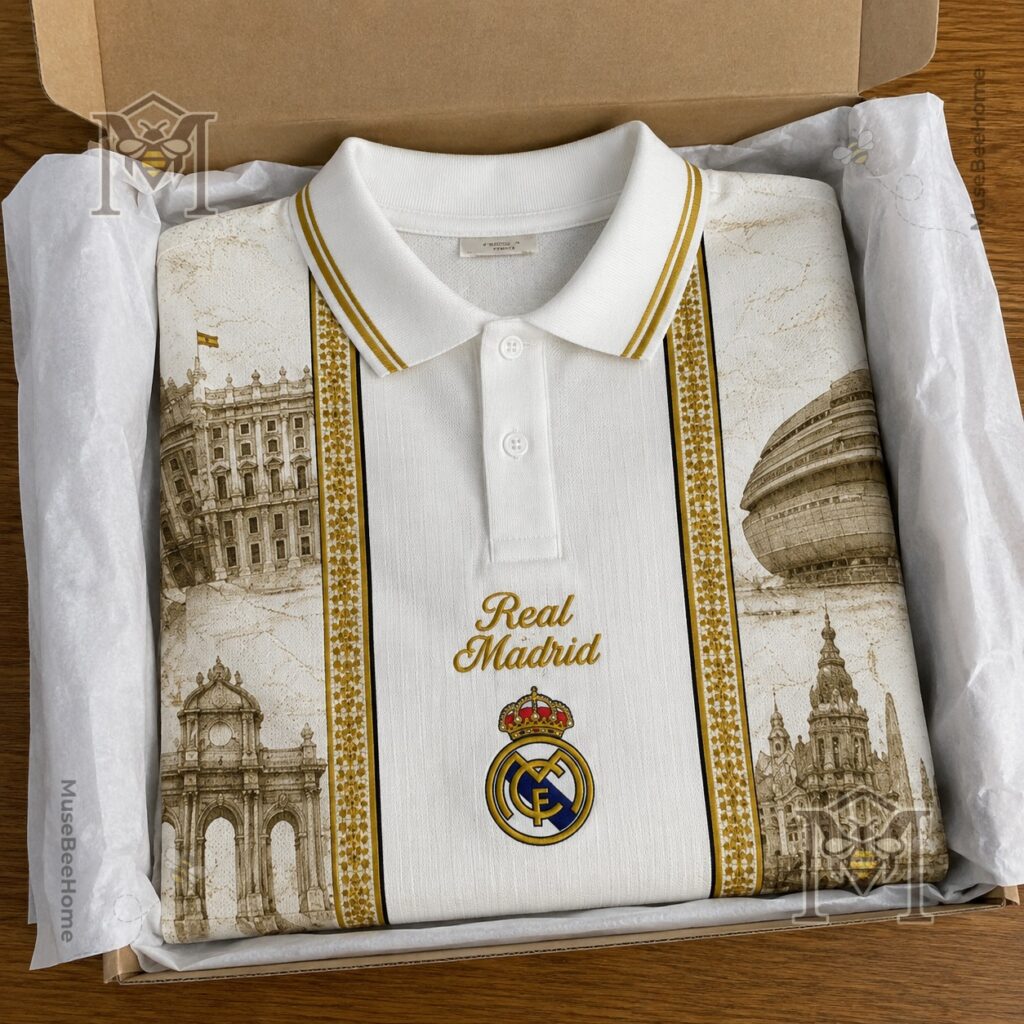 Real Madrid Heritage Toile de Jouy Polo - lower back view detail