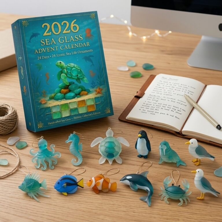 Sea Glass 2026 Advent Calendar 24 Coastal Sea Life Ornaments - photo 2