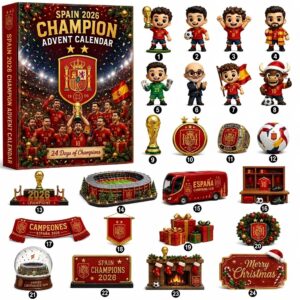 Spain National Football Team FIFA World Cup 2026 Champion 24 Day Advent Calendar of Acrylic Ornaments - full