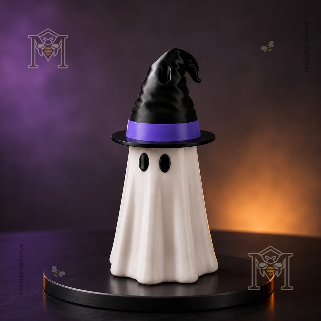 Spooky Ghost Can Cooler Beverage Holder 2026 - close-up of the ghost's eyes and beverage can top