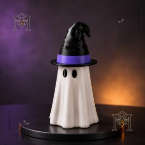 Spooky Ghost Can Cooler Beverage Holder 2026 - close-up of the ghost's eyes and beverage can top
