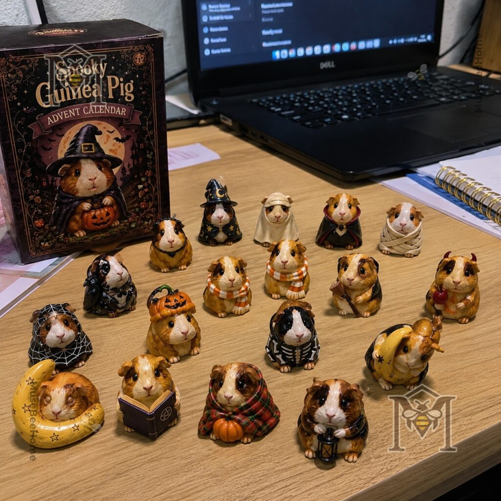 Spooky Guinea Pig Halloween Countdown Advent Calendar With 24 Mini Figurines - top figurine shelf