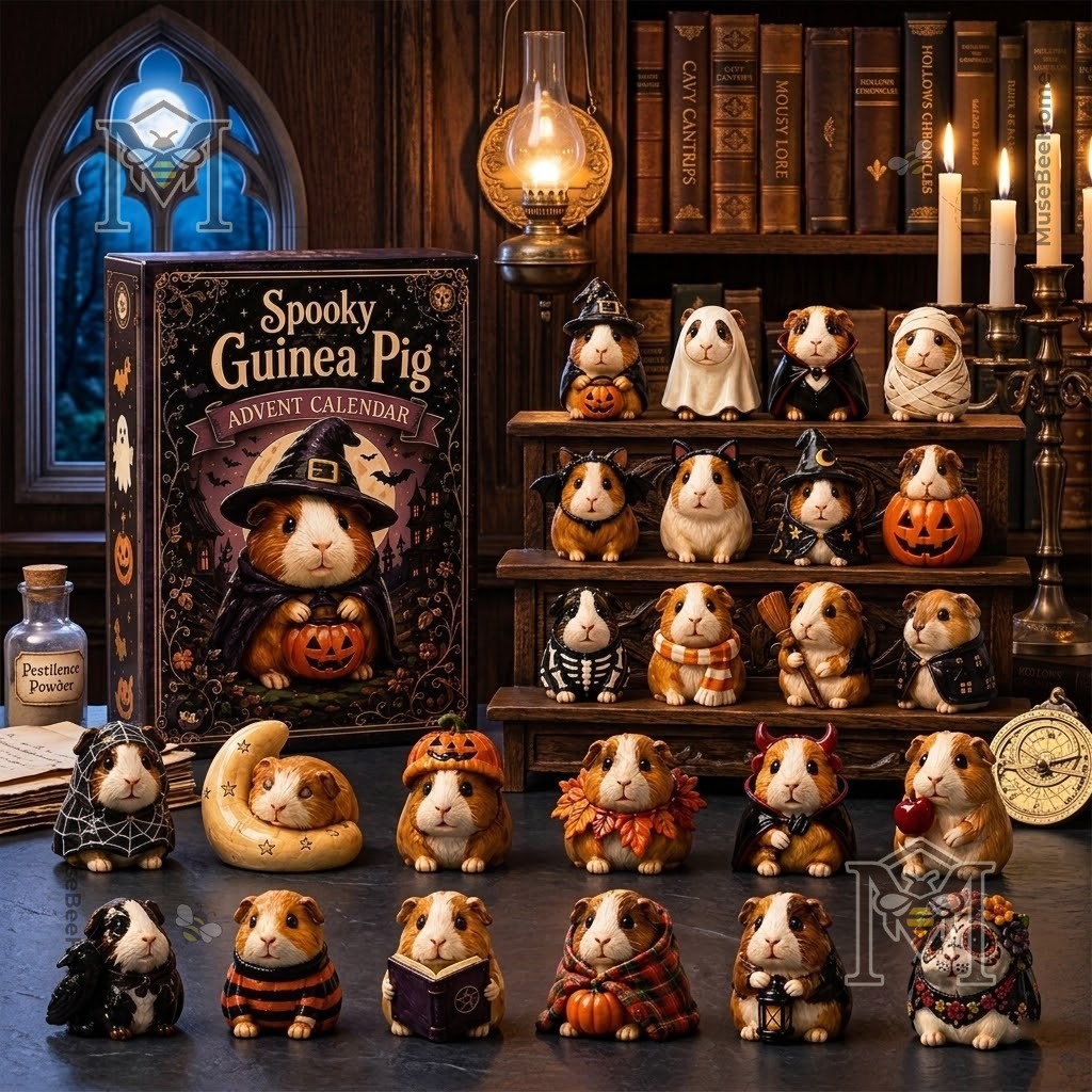 Spooky Guinea Pig Halloween Countdown Advent Calendar With 24 Mini Figurines – Full display Spooky Guinea Pig Halloween Countdown Advent Calendar With 24 Mini Figurines - full display