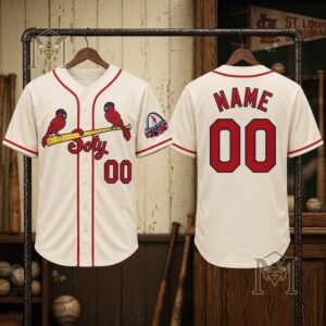 St Louis Cardinals Emo-Punk Bird Story Of The Year Custom Baseball Jersey - full front and back display