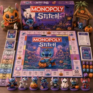 Stitch Halloween Monopoly Board Game - full set display