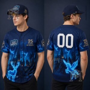 Sugar Land Space Cowboys Harry Potter 25 Years of Magic Custom Baseball Jersey - front view of jersey