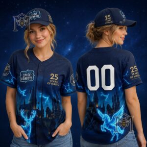 Sugar Land Space Cowboys Harry Potter 25 Years of Magic Custom Baseball Jersey - back view of jersey