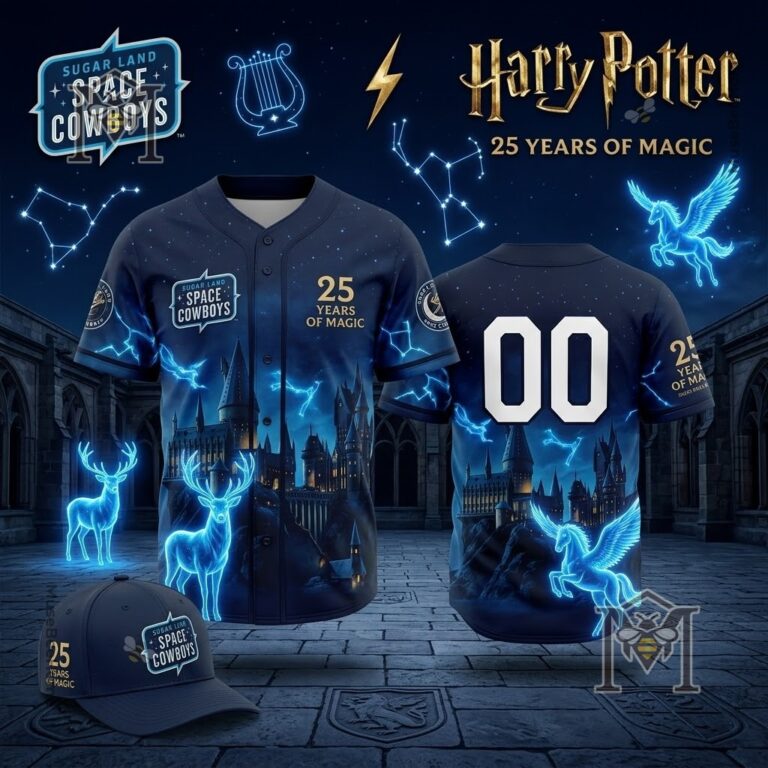 Sugar Land Space Cowboys Harry Potter 25 Years of Magic Custom Baseball Jersey - full set display