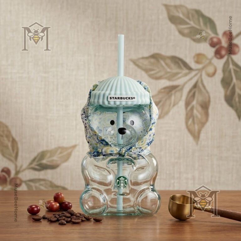 Summer Korea Starbucks Bearista Bear Glass Cup 2026 - close-up on branding and features