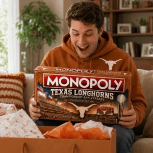 Texas Longhorns 60th Anniversary Championship Monopoly Board Game - top left view