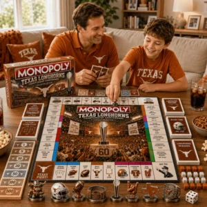 Texas Longhorns 60th Anniversary Championship Monopoly Board Game - top right view