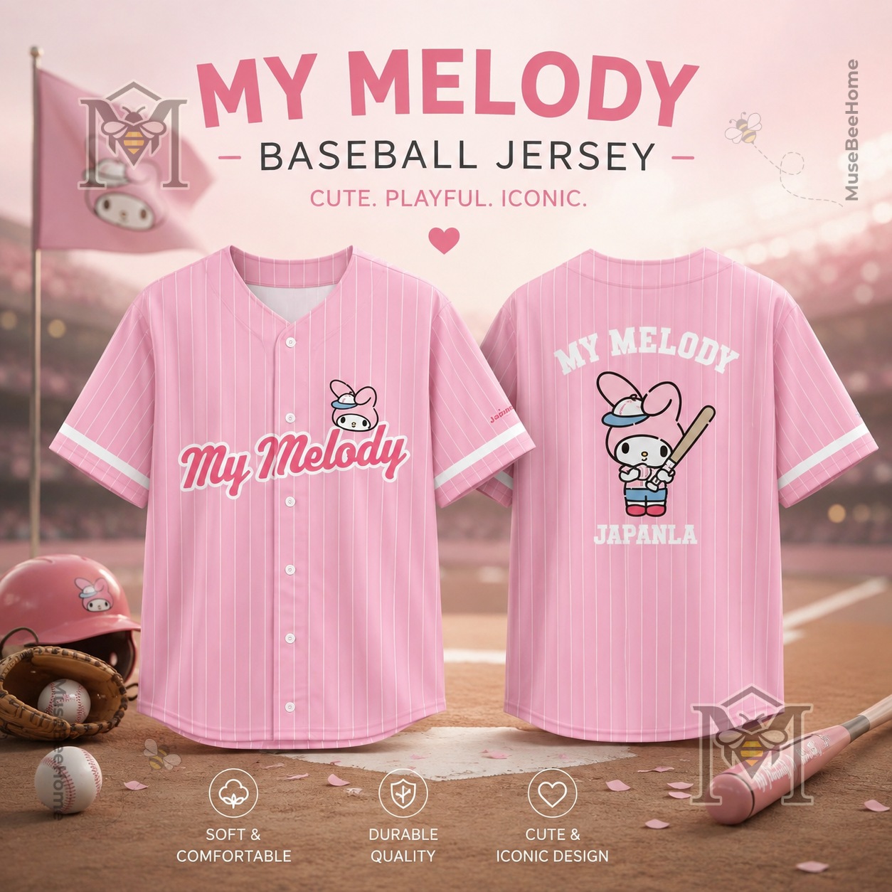 Timothée Chalamet My Melody x JapanLA Baseball Jersey S-5XL