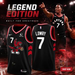 Toronto Raptors Kyle Lowry Basketball Jersey - front and back views