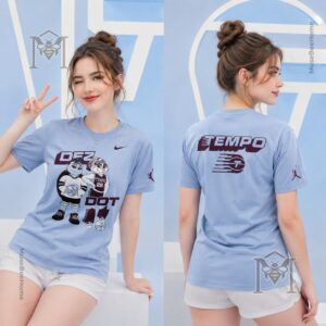 Toronto Tempo Mascots Dez & Dot T-Shirt - front view of light blue shirt featuring Dez and Dot mascots
