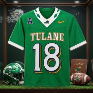 Tulane City Mardi Gras 2026 Season Uniforms Green Football Jersey - photo 2