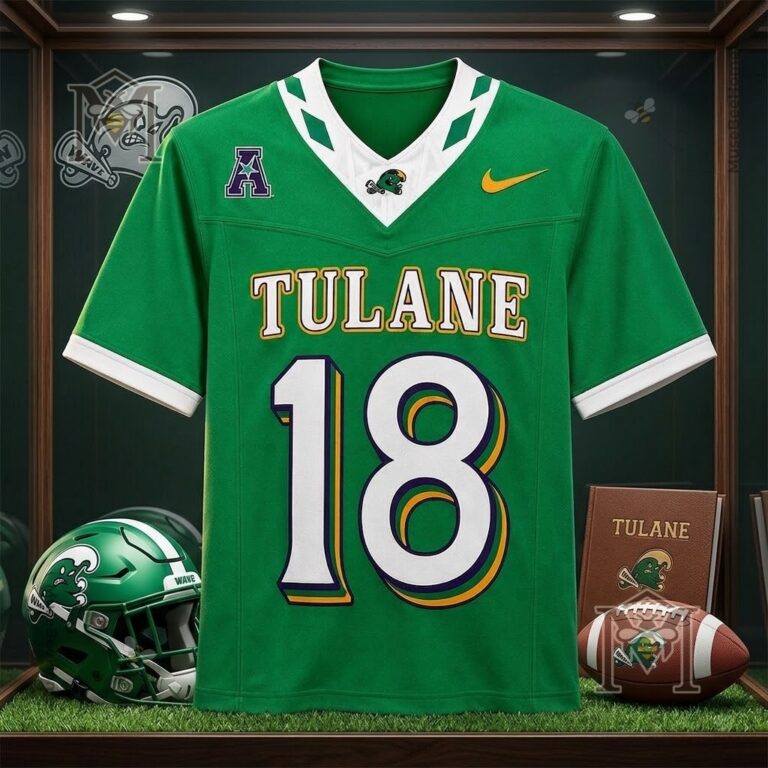 Tulane City Mardi Gras 2026 Season Uniforms Green Football Jersey - photo 2