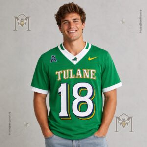 Tulane City Mardi Gras 2026 Season Uniforms Green Football Jersey - photo 4